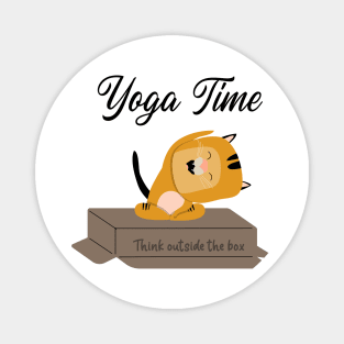 Yoga Cat / Yoga Time / Yoga Training T-shirt / Cute Cat Doing Yoga / Think Outside The Box Magnet